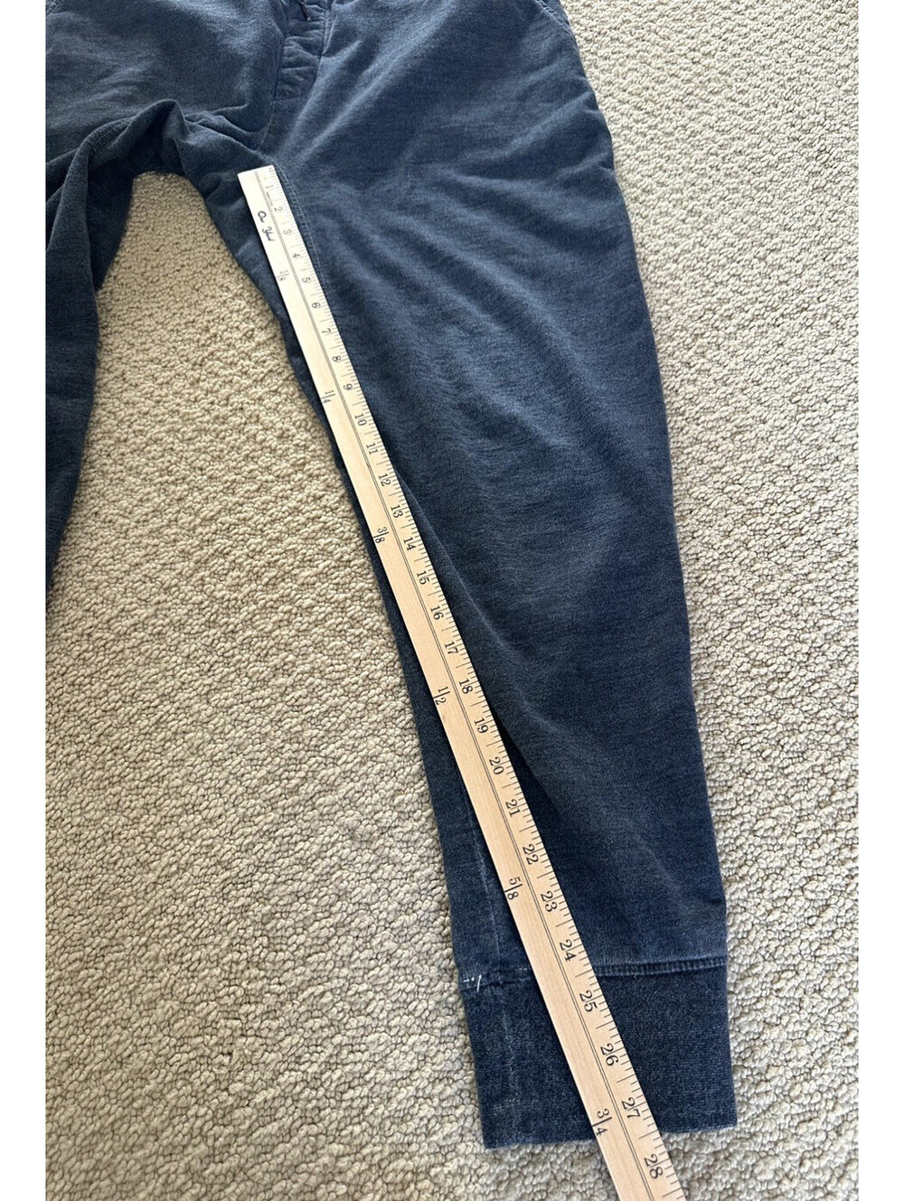 JOHN VARVATOS Pants Mens L French Terry Jogger Sweatpants Drawstring Washed Blue - Picture 7 of 9